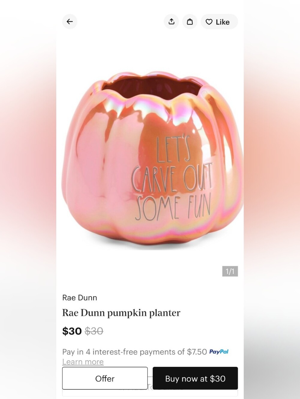 🆕Rae Dunn Tall Pumpkin Bowl